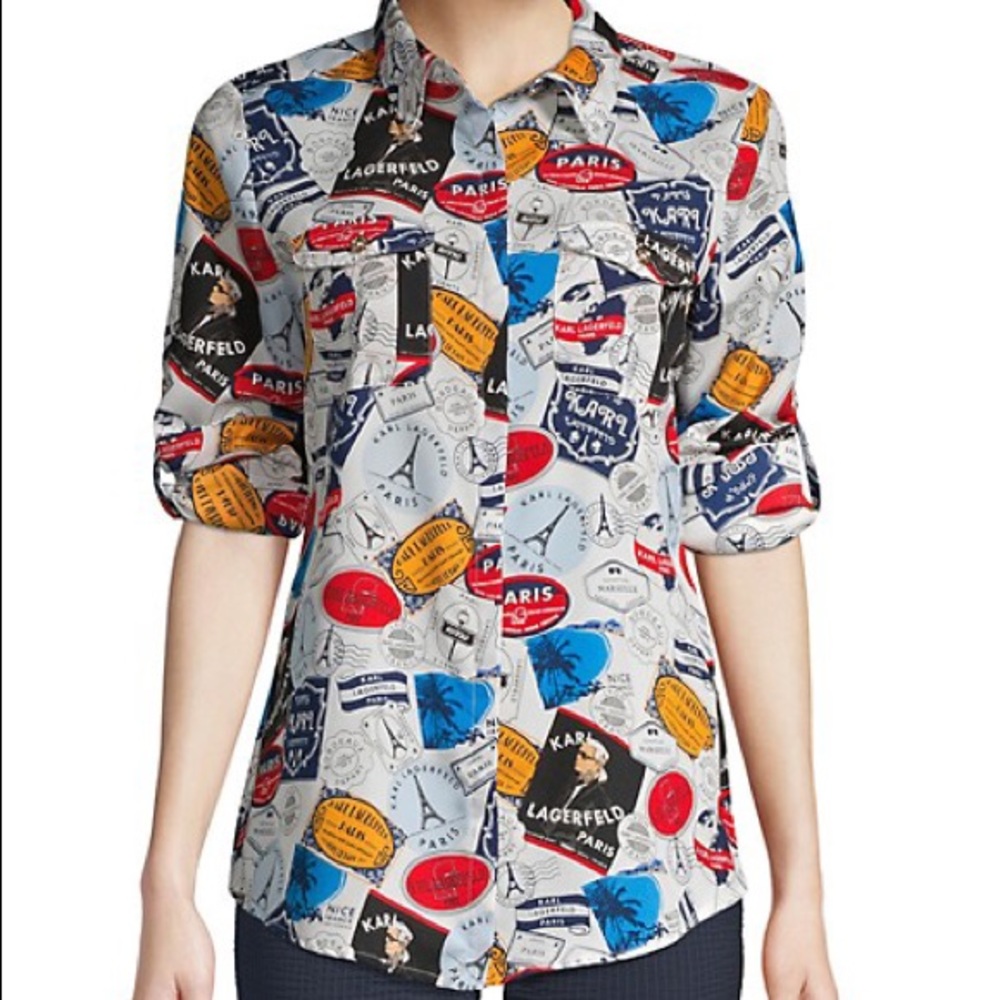 KarlLagerfeld Top  With A Whimsical Pattern Small